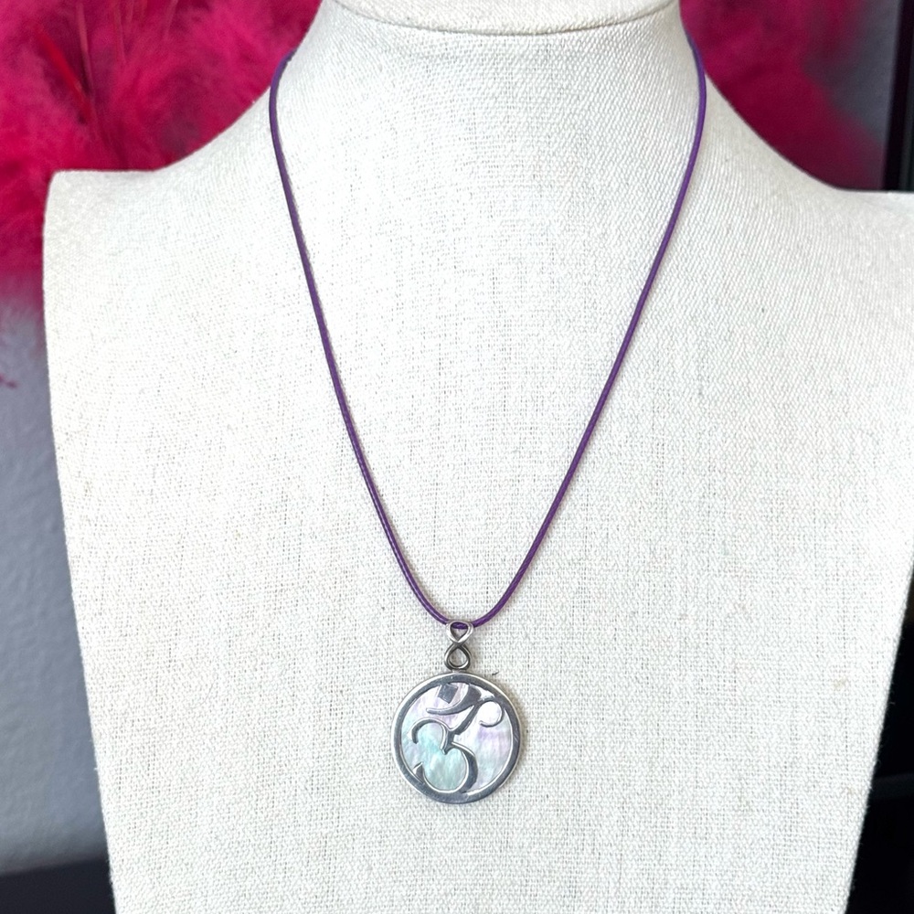 925 Silver Mother of Pearl OM Pendant
